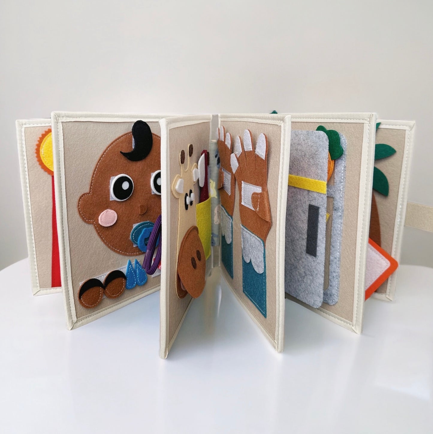 Montessori Busy Book for Toddler, Brown Skin: Travel Quiet Book & Sensory Toy