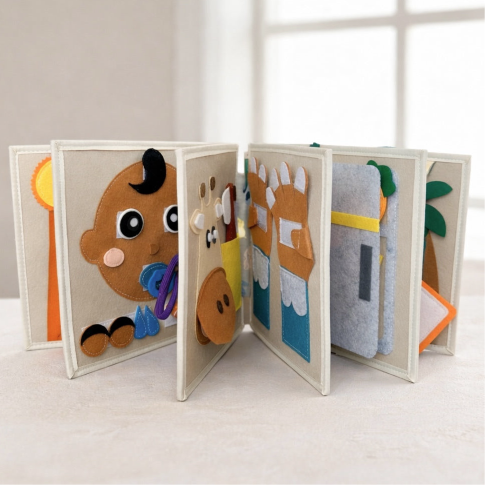 Montessori Busy Book for Toddler, Brown Skin: Travel Quiet Book & Sensory Toy
